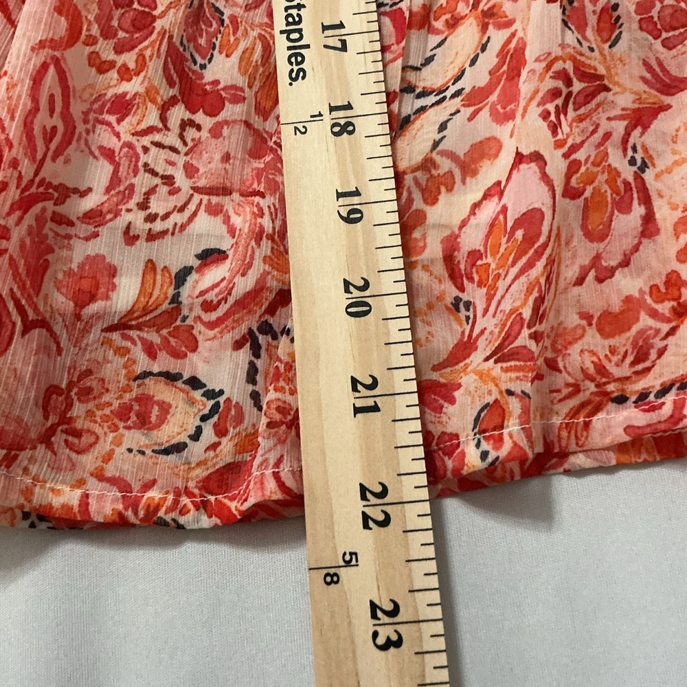 Sam Edelman NWT Large Paisley Red/Orange Mini Skirt - Picture 12 of 12